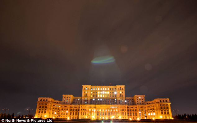 Bucharest parliament UFO photo