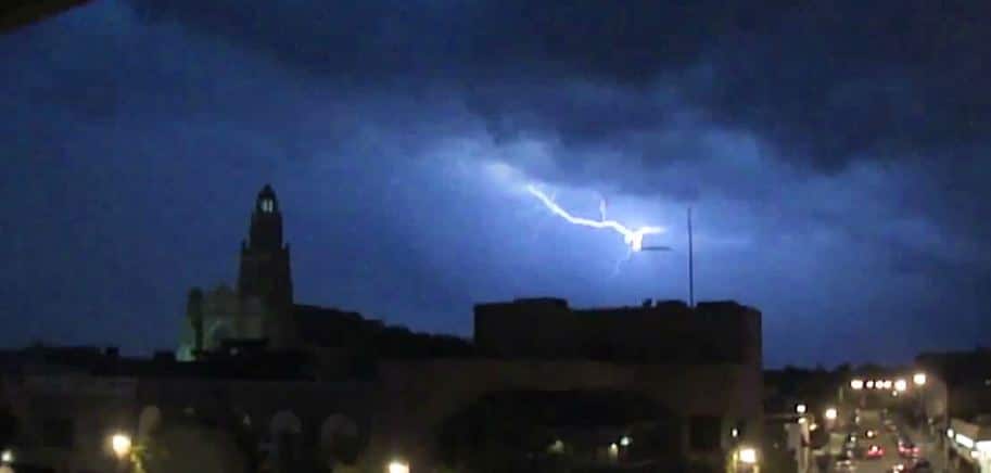 UFO Struck by Lightening