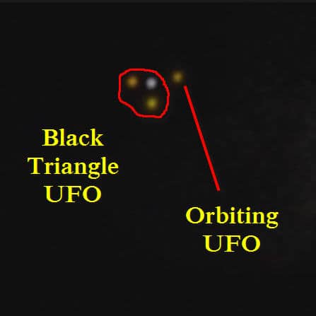 Video of a black triangle UFO and accompanying scout