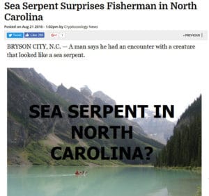 north carolina sea serpent