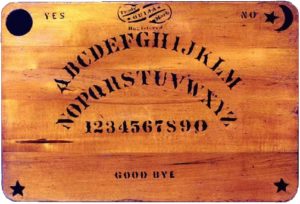 A photo of the original ouija board