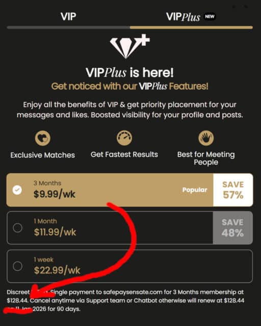 paranormal date VIP+ cost