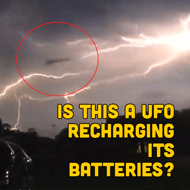 UFO recharging its batteries with lightning