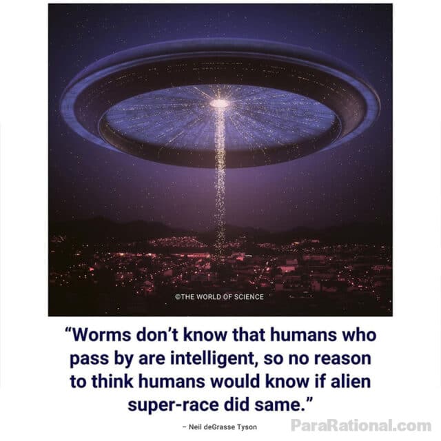 ufo meme -  we are worms quote
