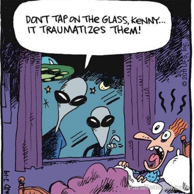 ufo meme - alien don't tap on glass