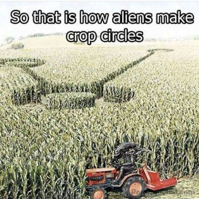 ufo meme - how ufos make crop circles