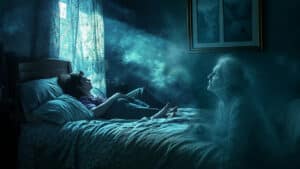 ghost at foot of the bed
