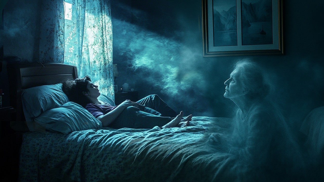 ghost at foot of the bed