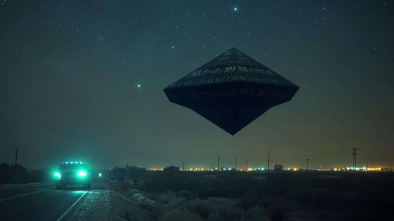 Octahedron UFO stalking truck