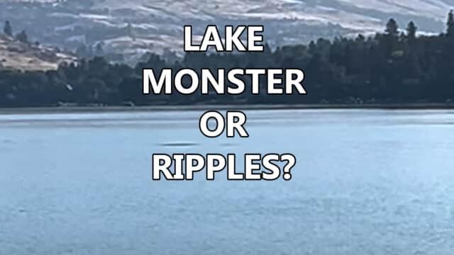 Woman films either a lake monster or a boat wake