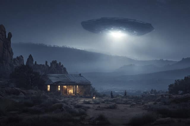 hovering UFO