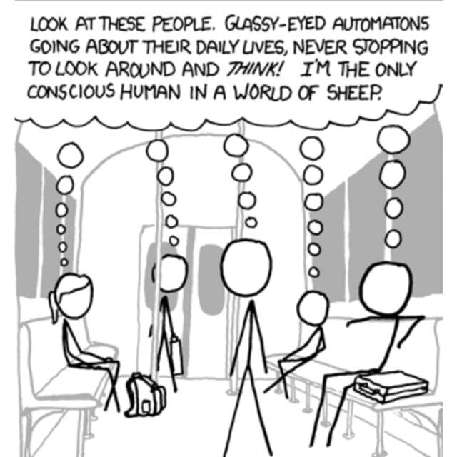 Is everyone a sheep but us meme cartoon