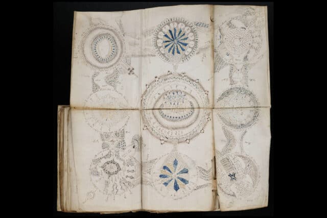center fold of the Voynich Manuscript