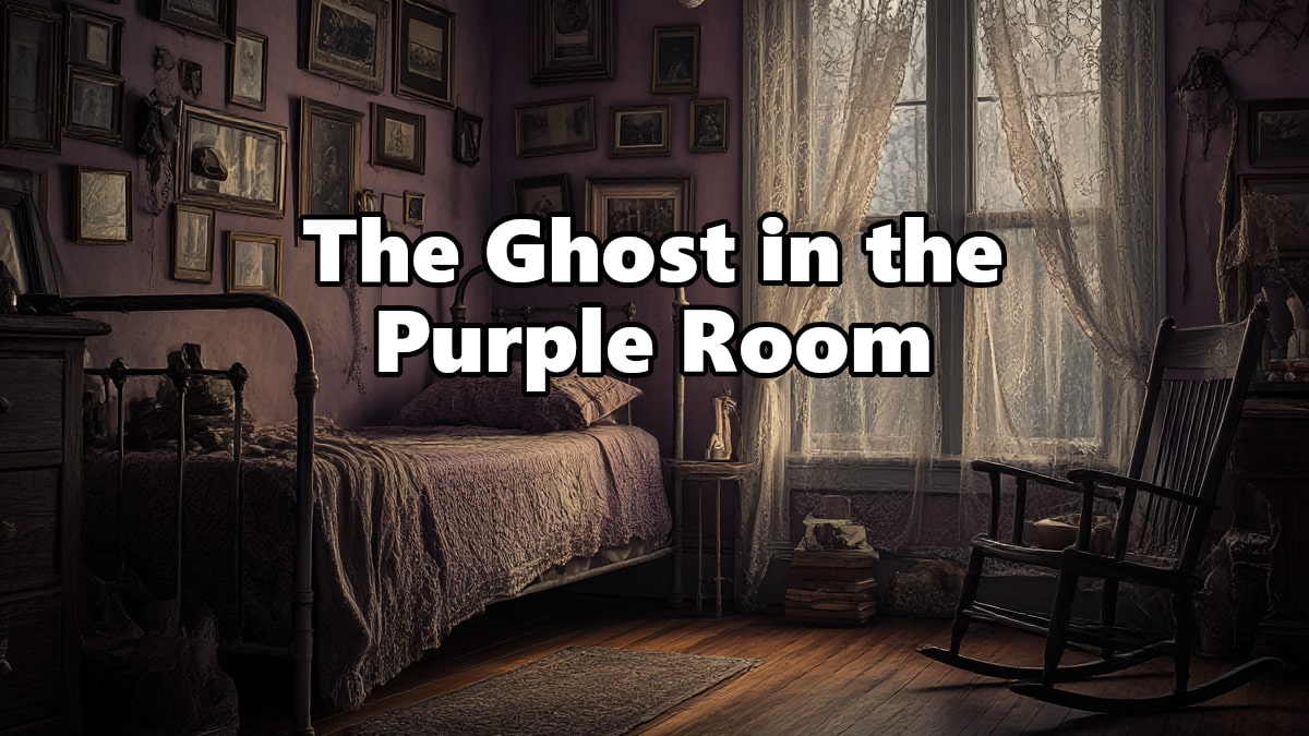 The encounter with the ghost in the purple room.