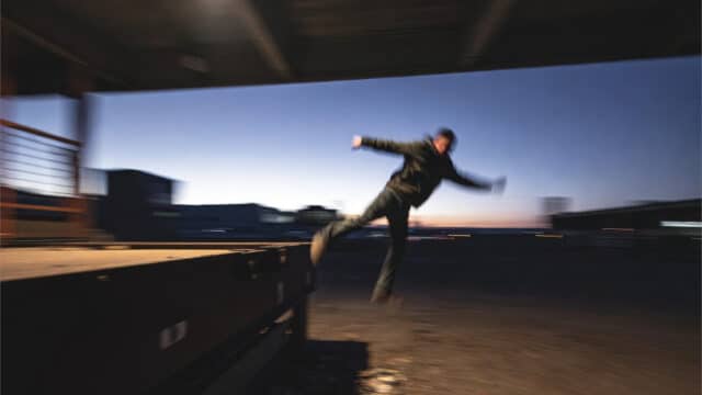 Man jumps off a landing dock and hits the ground twice - glitch in the matrix.